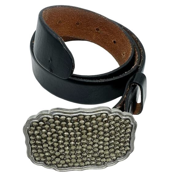 WESTERN women\'s leather belt with EMBELLISHED BUCKLE - rhinestones - 40\